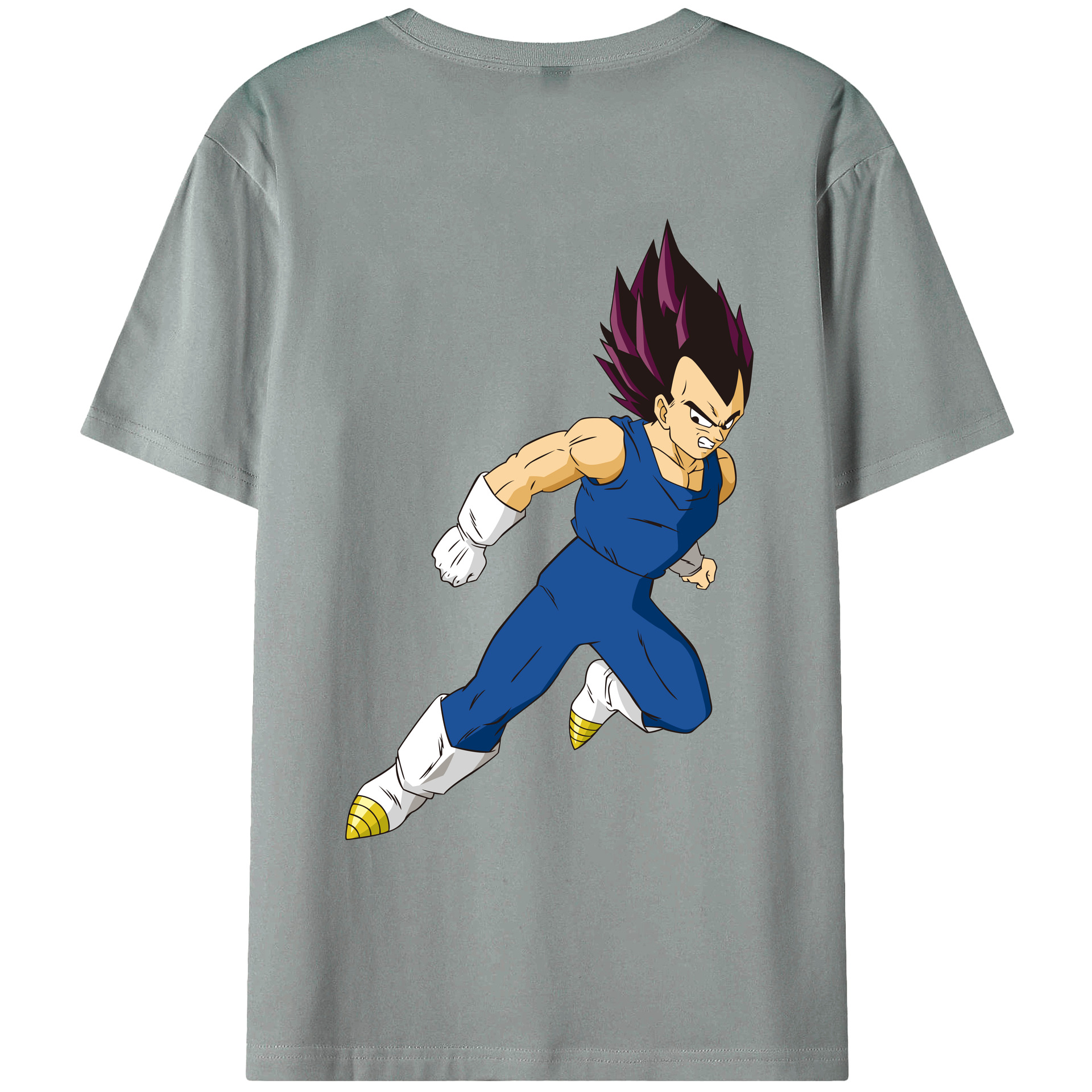 （画像用） ドラゴンボール ベジータ四世（Bejīta Yonsei）DRAGON BALL Vegeta IV 綿100％ メンズ半袖Tシャツ（バックプリント） 通気性